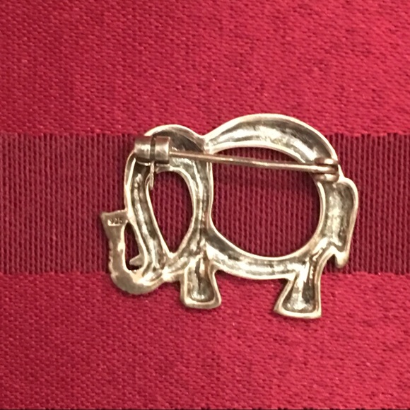 VINTAGE Silver elephant Brooch - Picture 3 of 5